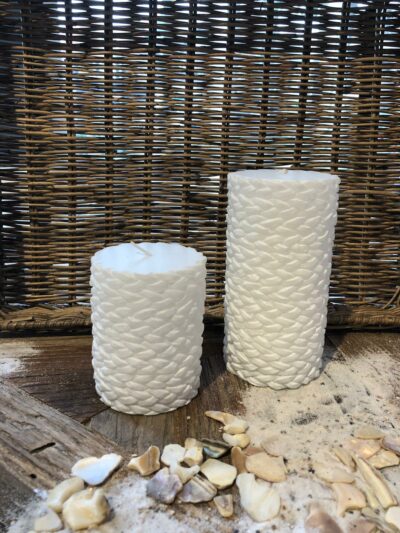 Sailor Weave Candle white 7x15
