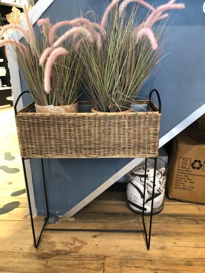 Rustic Rattan Planter High