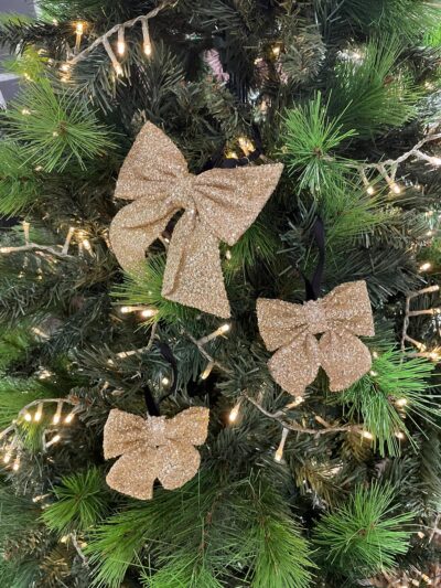 Mini Bow Ornament gold 2 pieces