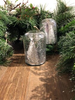 Pretty Christmas Votive silver